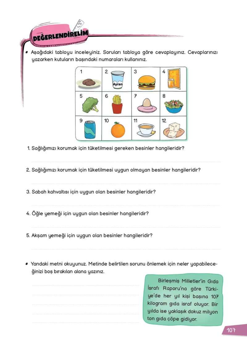 3. Sınıf Hayat Bilgisi Ders Kitabı Cevapları Meb Yayınları 1 Sayfa 107