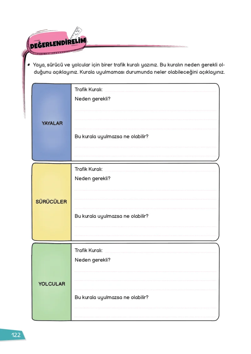 3. Sınıf Hayat Bilgisi Ders Kitabı Cevapları Meb Yayınları 1 Sayfa 122