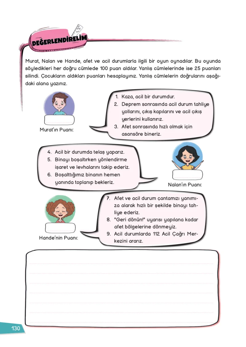 3. Sınıf Hayat Bilgisi Ders Kitabı Cevapları Meb Yayınları 1 Sayfa 130