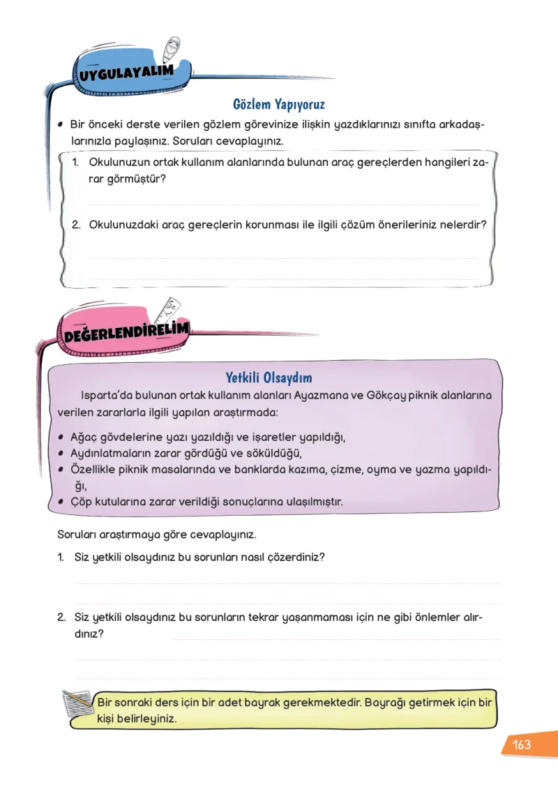 3. Sınıf Hayat Bilgisi Ders Kitabı Cevapları Meb Yayınları 1 Sayfa 163
