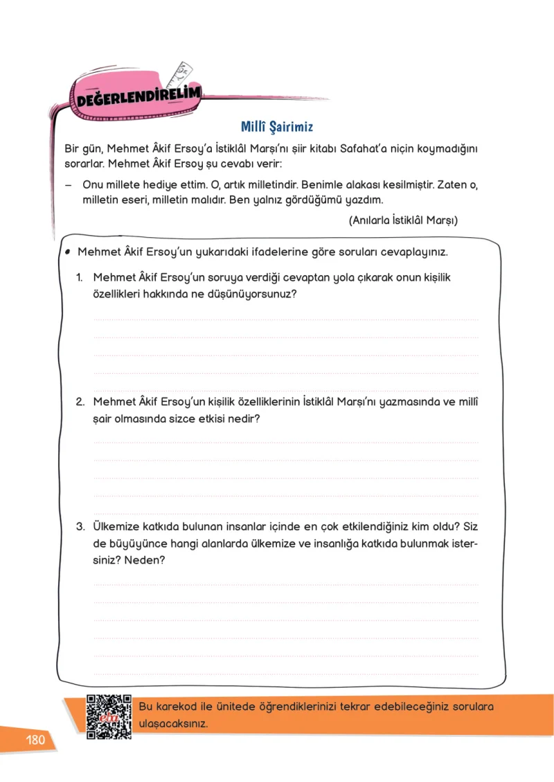 3. Sınıf Hayat Bilgisi Ders Kitabı Cevapları Meb Yayınları 1 Sayfa 180