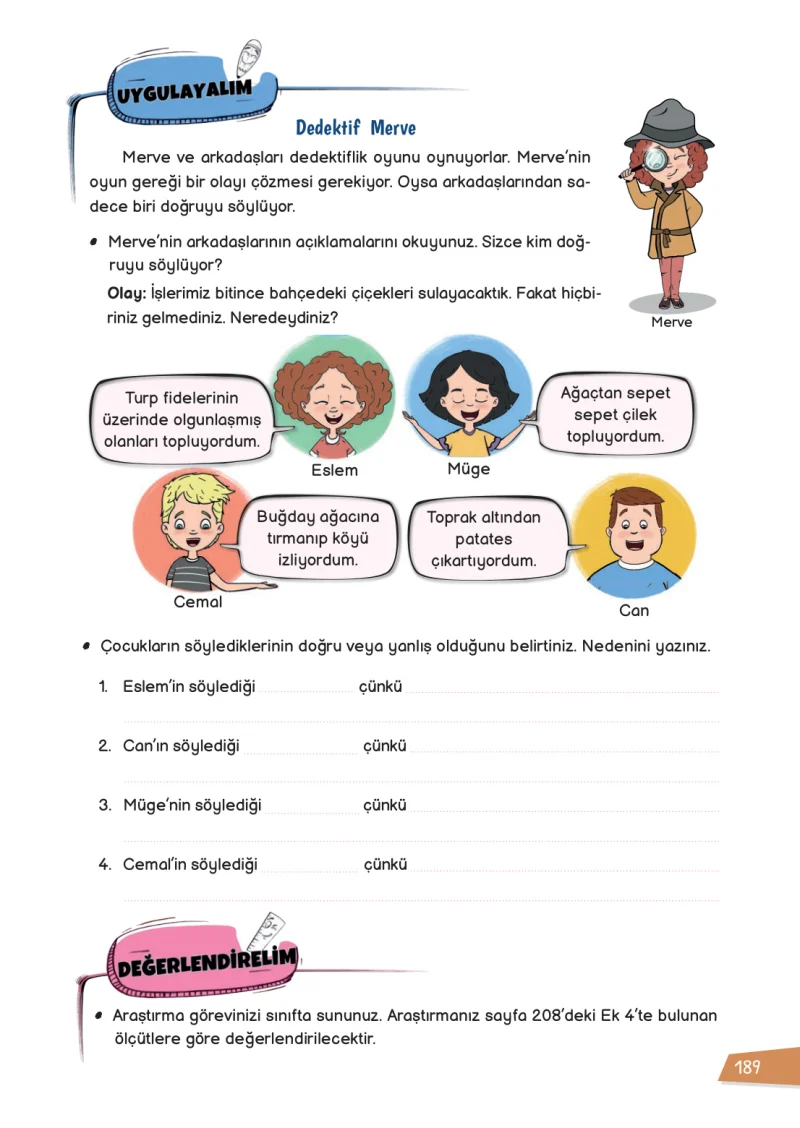 3. Sınıf Hayat Bilgisi Ders Kitabı Cevapları Meb Yayınları 1 Sayfa 189