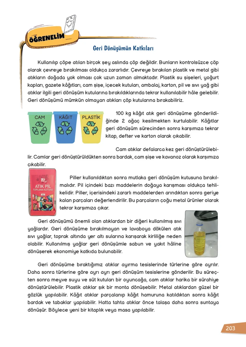 3. Sınıf Hayat Bilgisi Ders Kitabı Cevapları Meb Yayınları 1 Sayfa 203