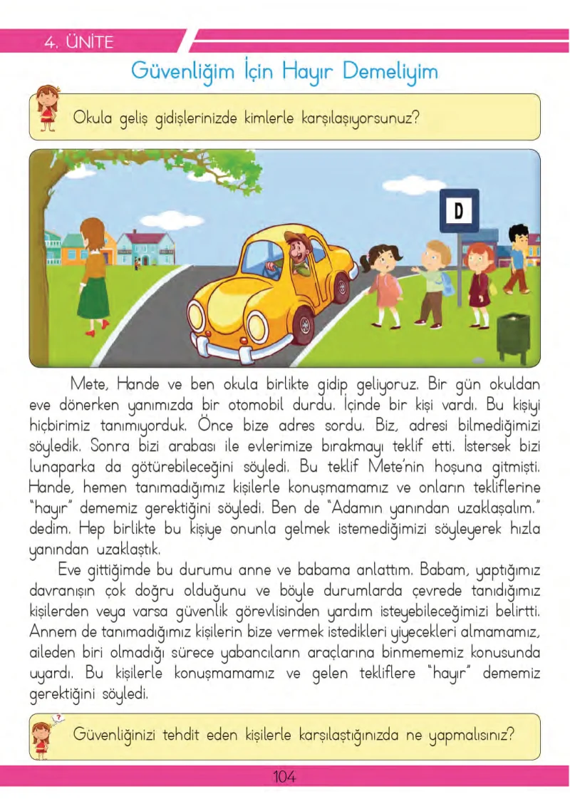 3. Sınıf Hayat Bilgisi Ders Kitabı Cevapları Meb Yayınları 2 Sayfa 104