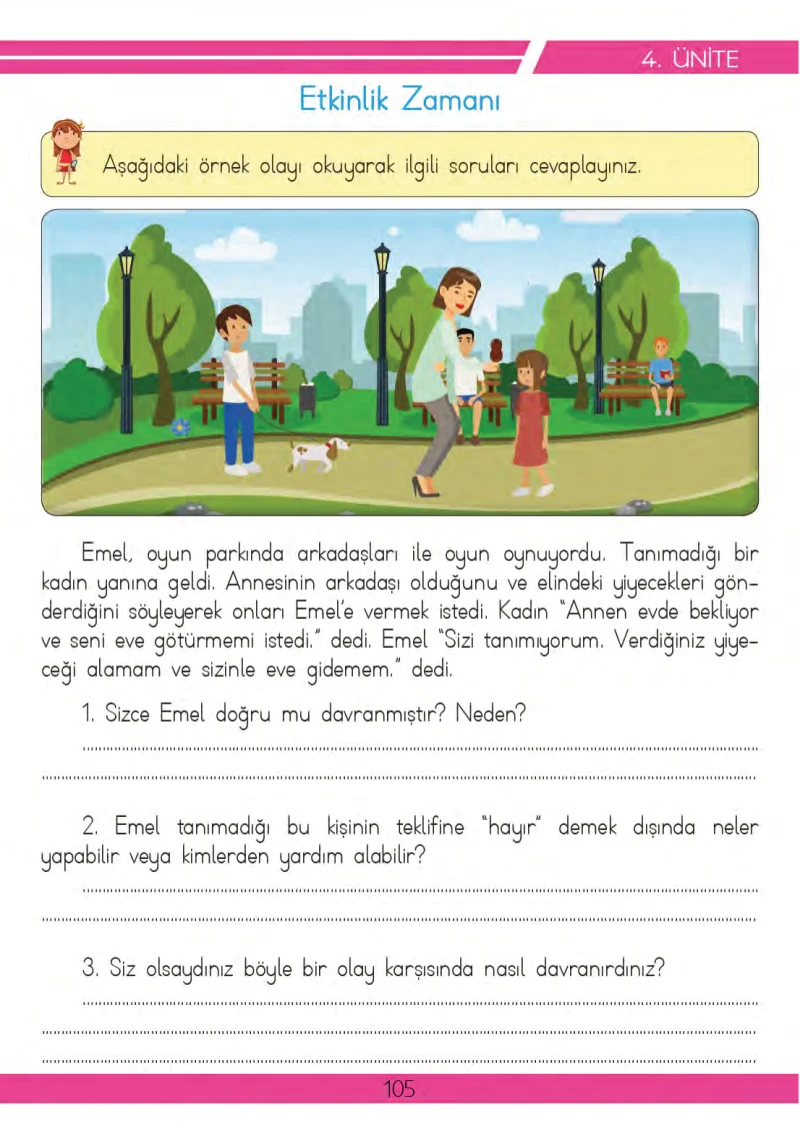 3. Sınıf Hayat Bilgisi Ders Kitabı Cevapları Meb Yayınları 2 Sayfa 105
