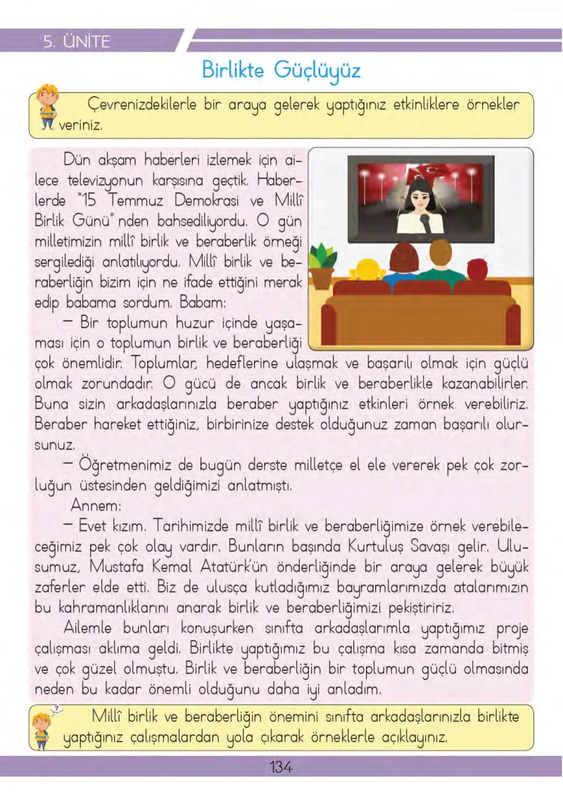 3. Sınıf Hayat Bilgisi Ders Kitabı Cevapları Meb Yayınları 2 Sayfa 134