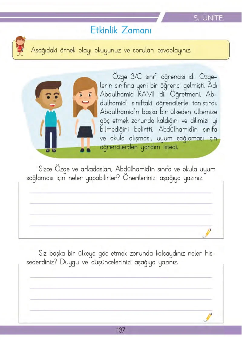 3. Sınıf Hayat Bilgisi Ders Kitabı Cevapları Meb Yayınları 2 Sayfa 137