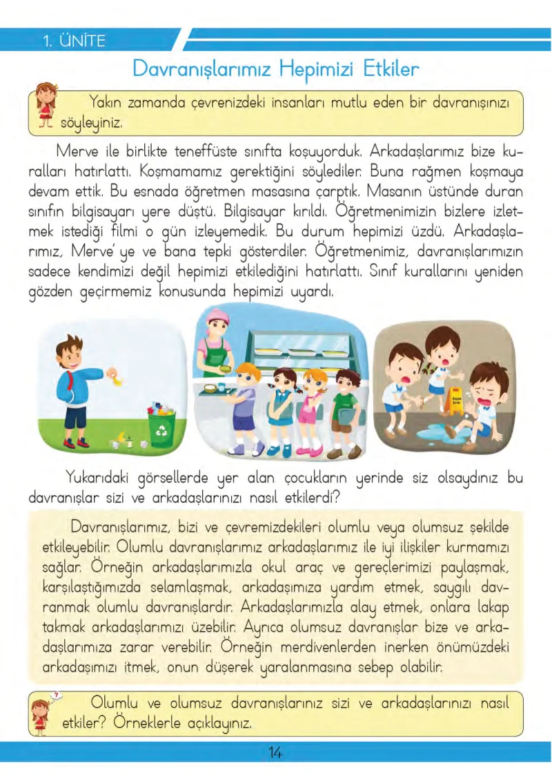 3. Sınıf Hayat Bilgisi Ders Kitabı Cevapları Meb Yayınları 2 Sayfa 14