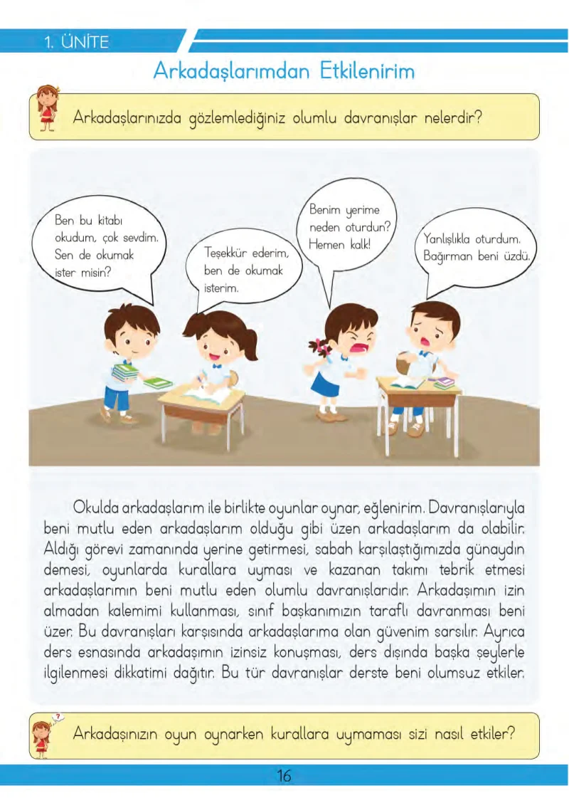 3. Sınıf Hayat Bilgisi Ders Kitabı Cevapları Meb Yayınları 2 Sayfa 16