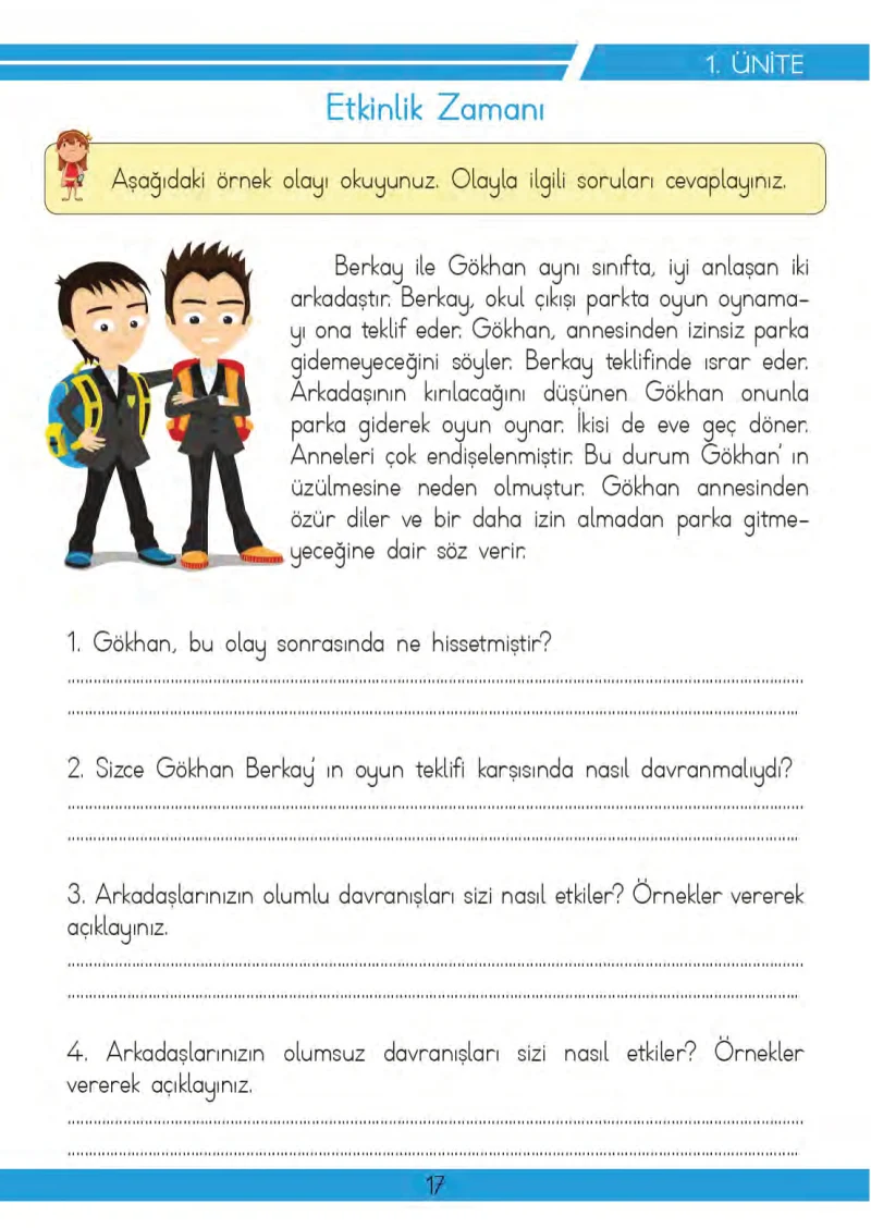 3. Sınıf Hayat Bilgisi Ders Kitabı Cevapları Meb Yayınları 2 Sayfa 17