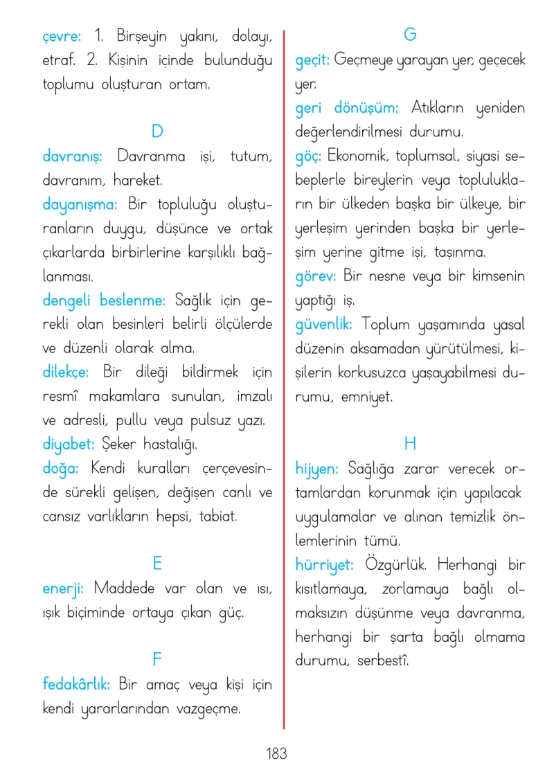 3. Sınıf Hayat Bilgisi Ders Kitabı Cevapları Meb Yayınları 2 Sayfa 183