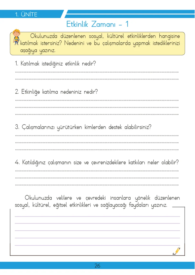 3. Sınıf Hayat Bilgisi Ders Kitabı Cevapları Meb Yayınları 2 Sayfa 26
