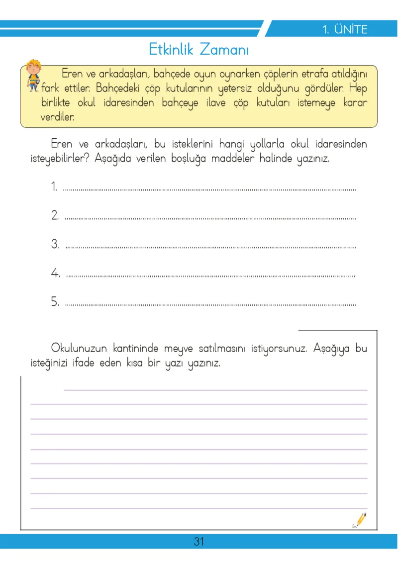 3. Sınıf Hayat Bilgisi Ders Kitabı Cevapları Meb Yayınları 2 Sayfa 31