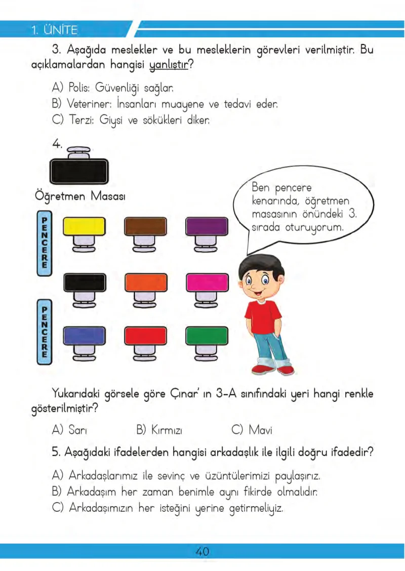 3. Sınıf Hayat Bilgisi Ders Kitabı Cevapları Meb Yayınları 2 Sayfa 40