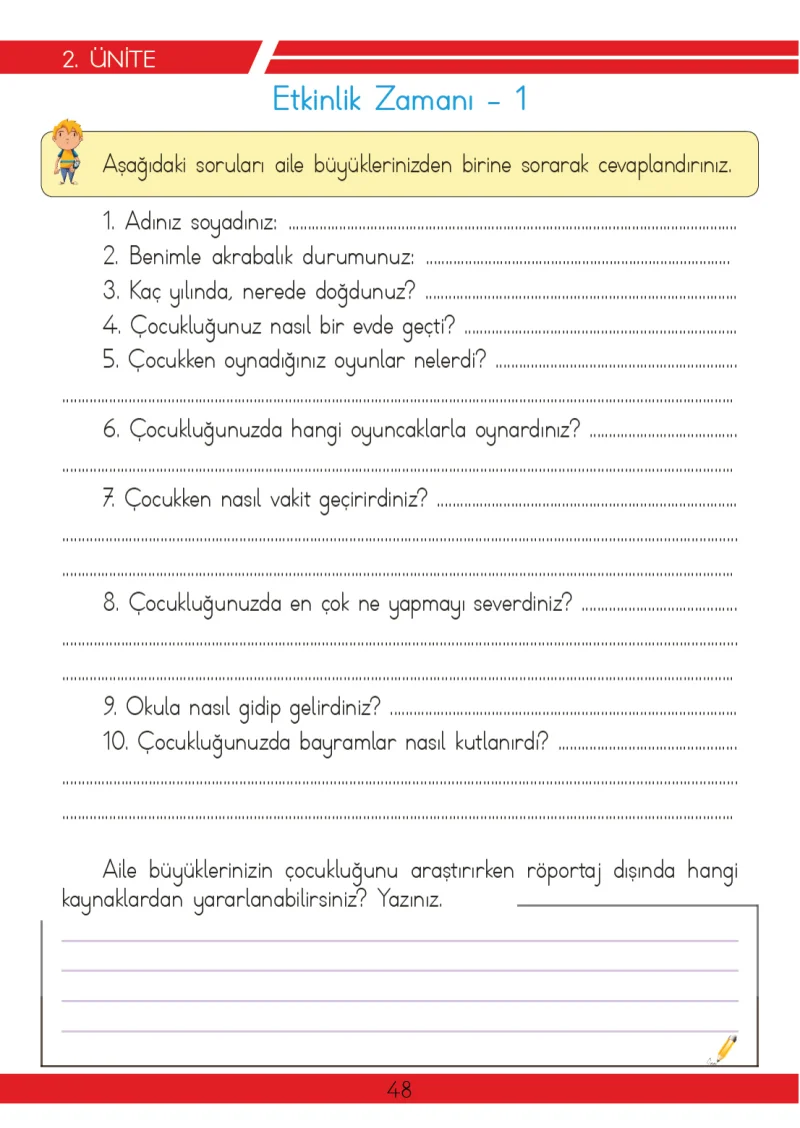 3. Sınıf Hayat Bilgisi Ders Kitabı Cevapları Meb Yayınları 2 Sayfa 48