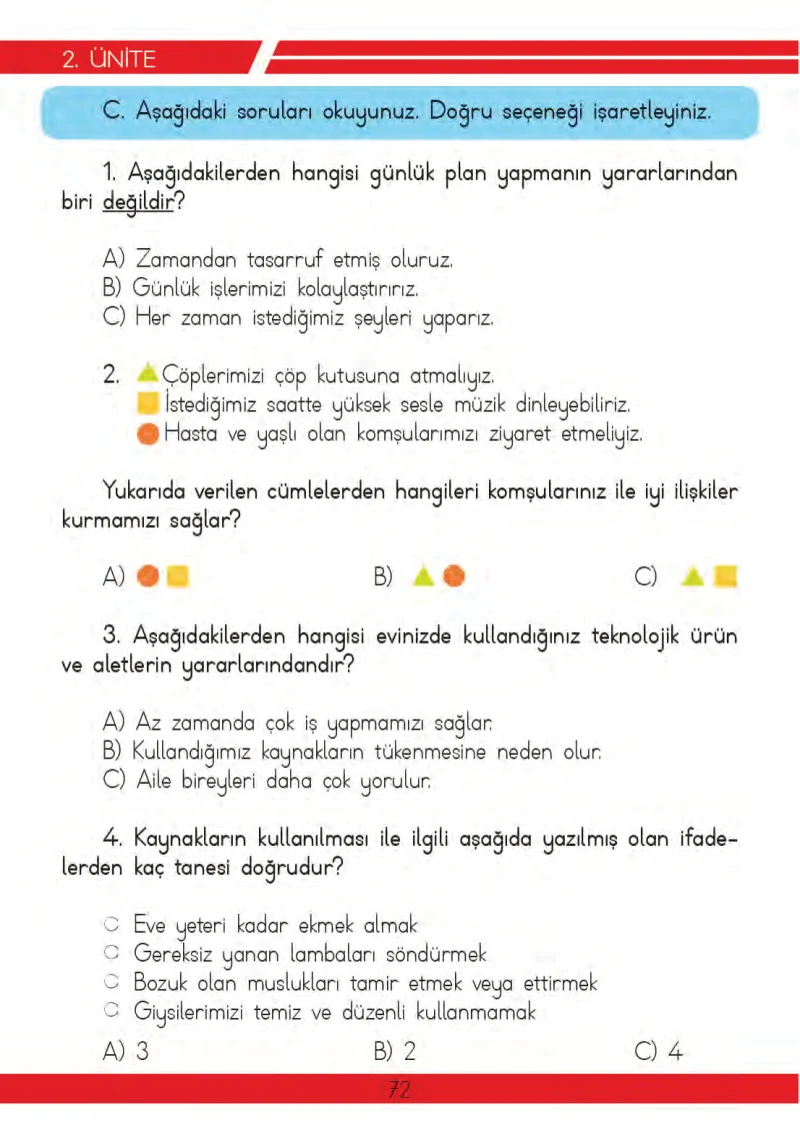 3. Sınıf Hayat Bilgisi Ders Kitabı Cevapları Meb Yayınları 2 Sayfa 72