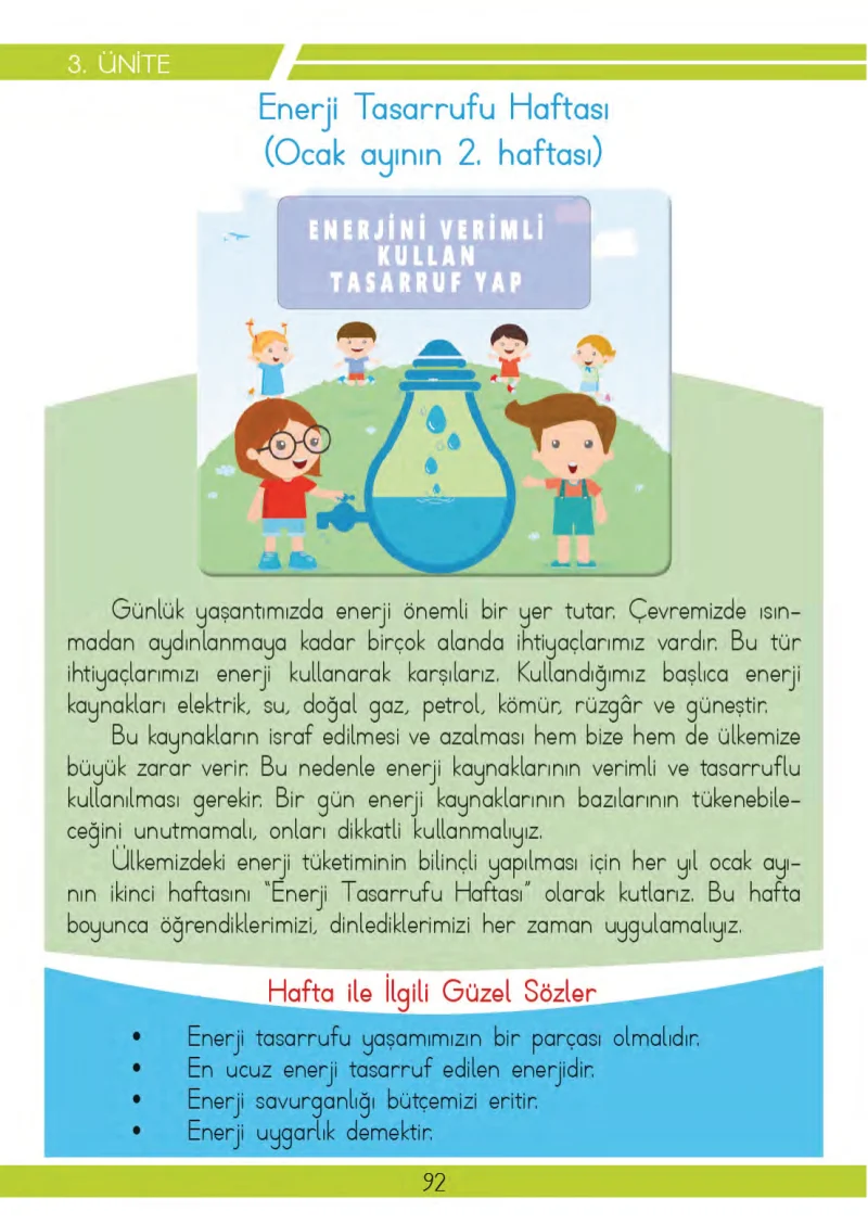 3. Sınıf Hayat Bilgisi Ders Kitabı Cevapları Meb Yayınları 2 Sayfa 92