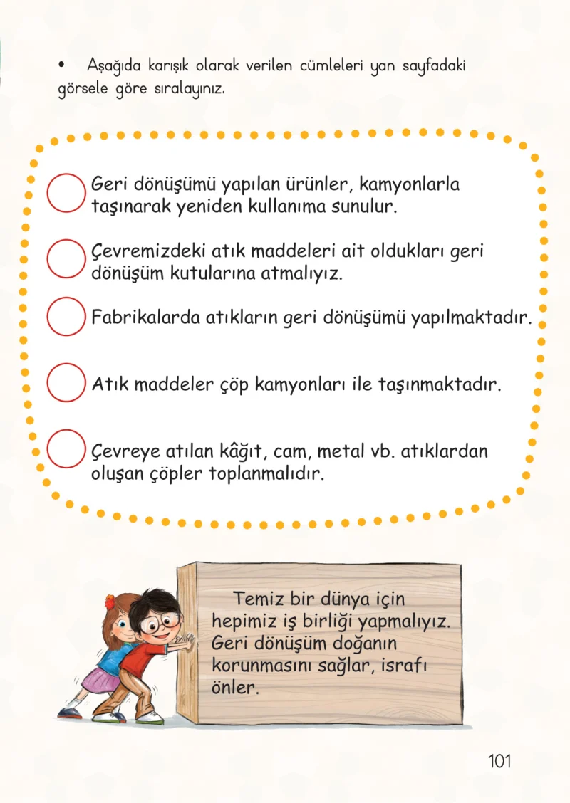 3. Sınıf Hayat Bilgisi Ders Kitabı Cevapları Meb Yayınları Çalışma Kitabı 1. Kitap Sayfa 101