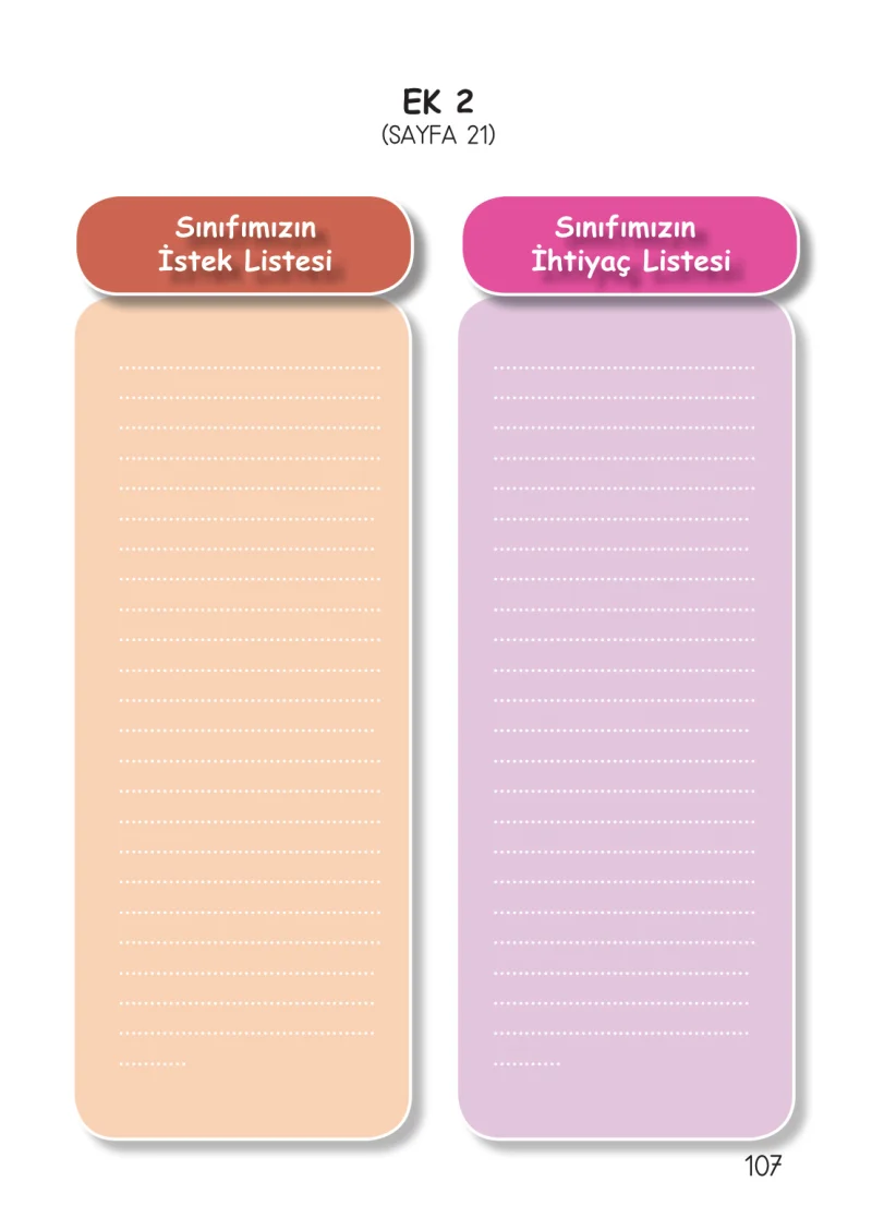 3. Sınıf Hayat Bilgisi Ders Kitabı Cevapları Meb Yayınları Çalışma Kitabı 1. Kitap Sayfa 107