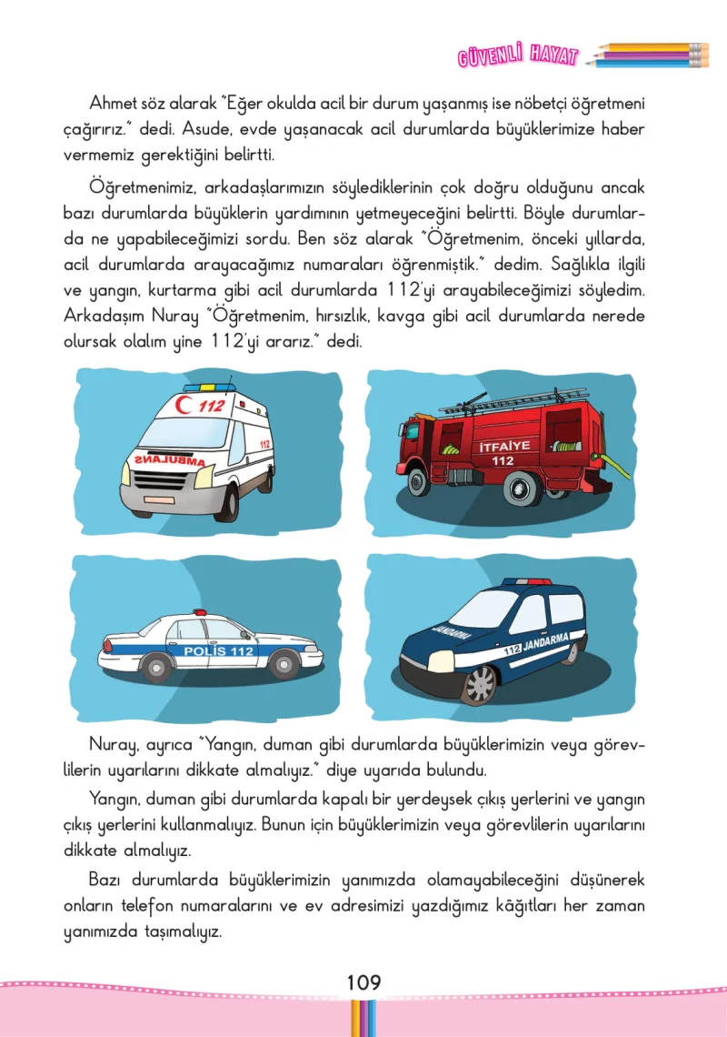 3. Sınıf Hayat Bilgisi Ders Kitabı Cevapları Pasifik Yayınları Sayfa 109