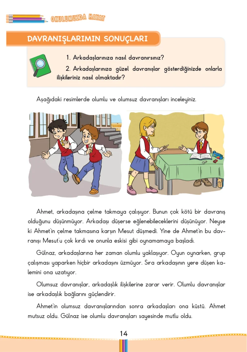 3. Sınıf Hayat Bilgisi Ders Kitabı Cevapları Pasifik Yayınları Sayfa 14