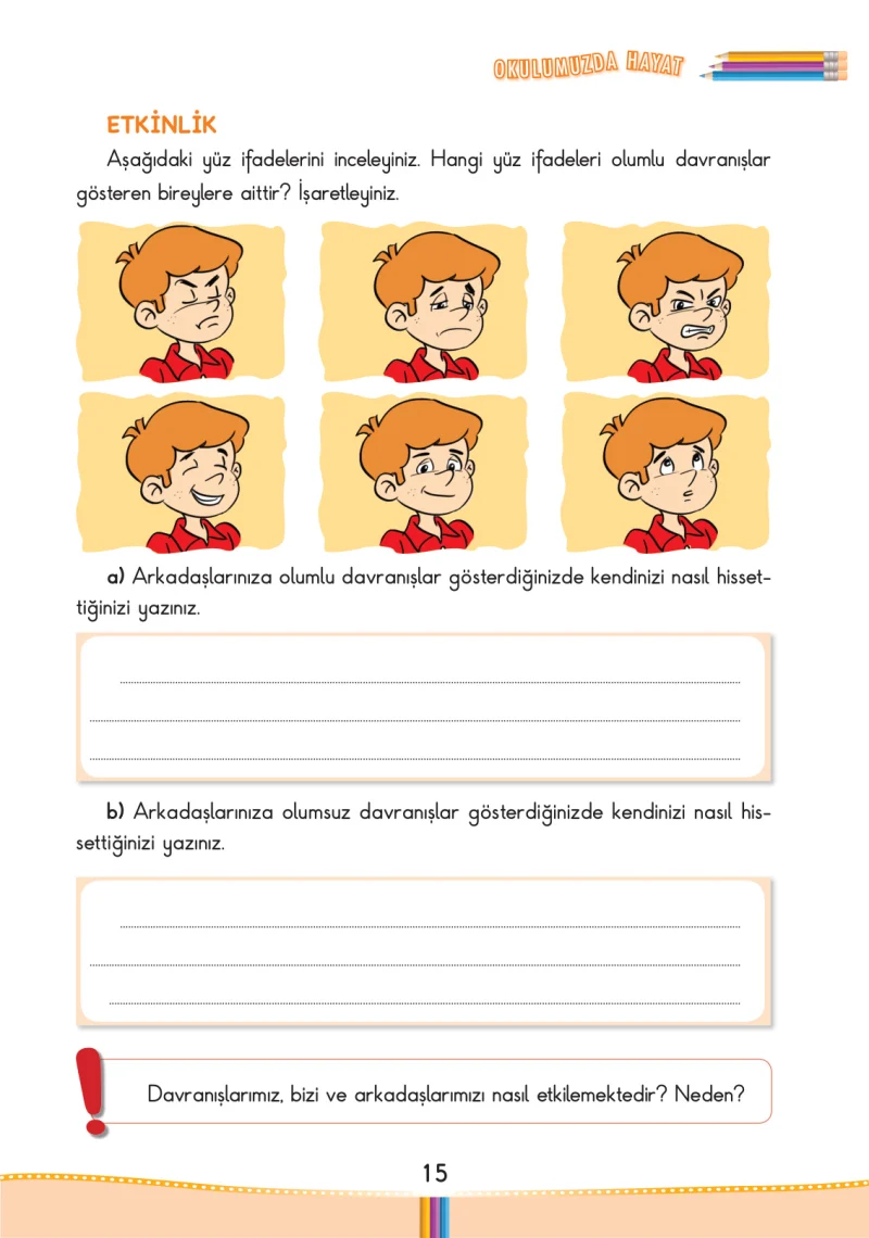 3. Sınıf Hayat Bilgisi Ders Kitabı Cevapları Pasifik Yayınları Sayfa 15