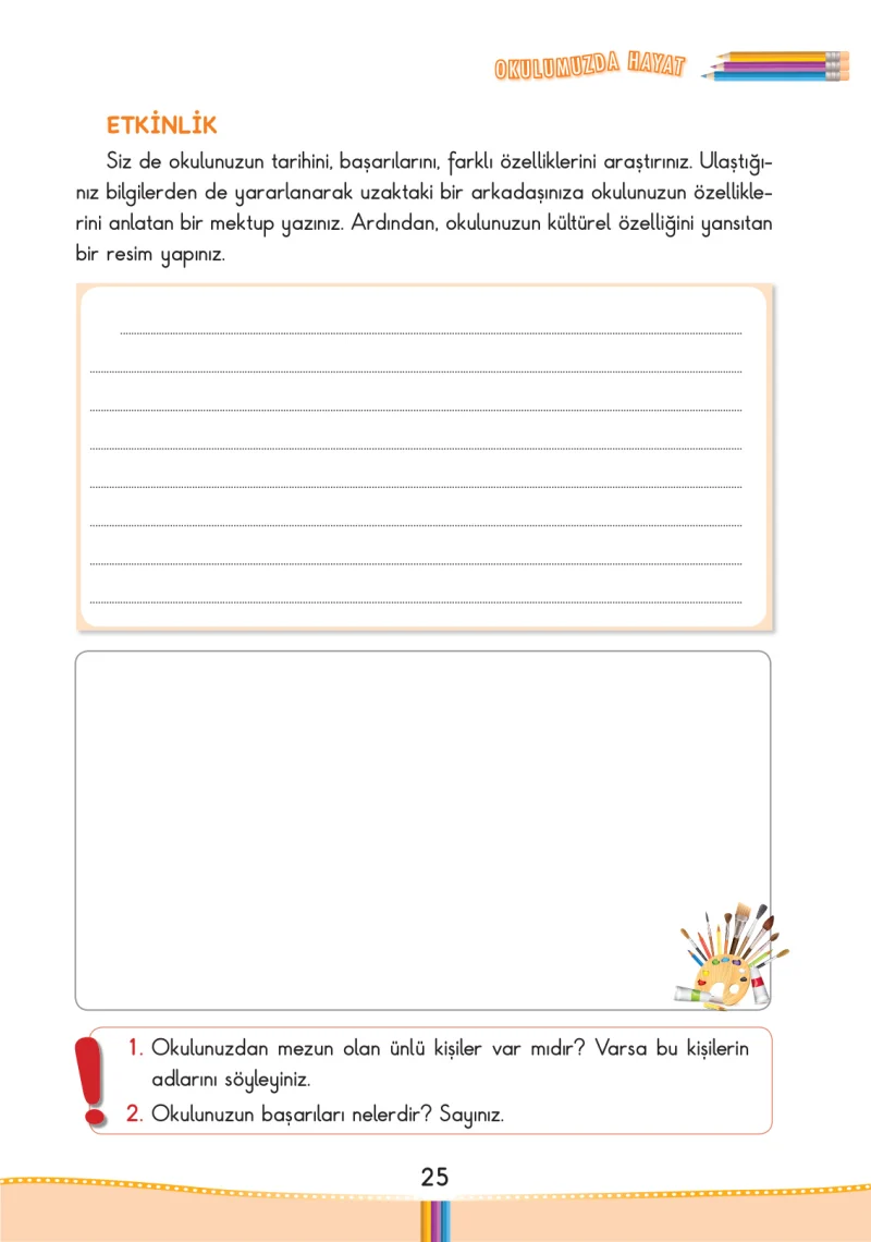 3. Sınıf Hayat Bilgisi Ders Kitabı Cevapları Pasifik Yayınları Sayfa 25