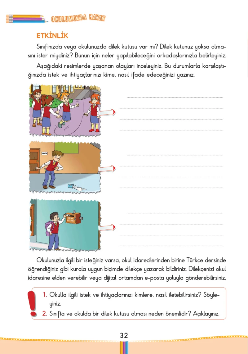 3. Sınıf Hayat Bilgisi Ders Kitabı Cevapları Pasifik Yayınları Sayfa 32