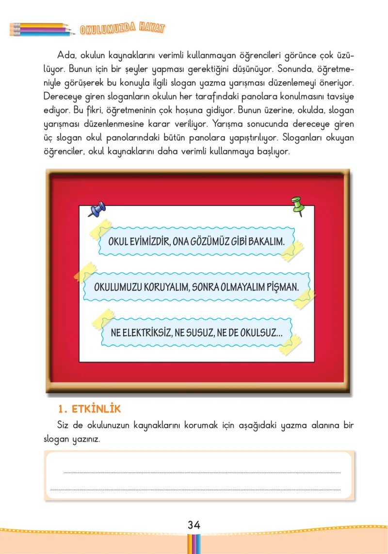 3. Sınıf Hayat Bilgisi Ders Kitabı Cevapları Pasifik Yayınları Sayfa 34