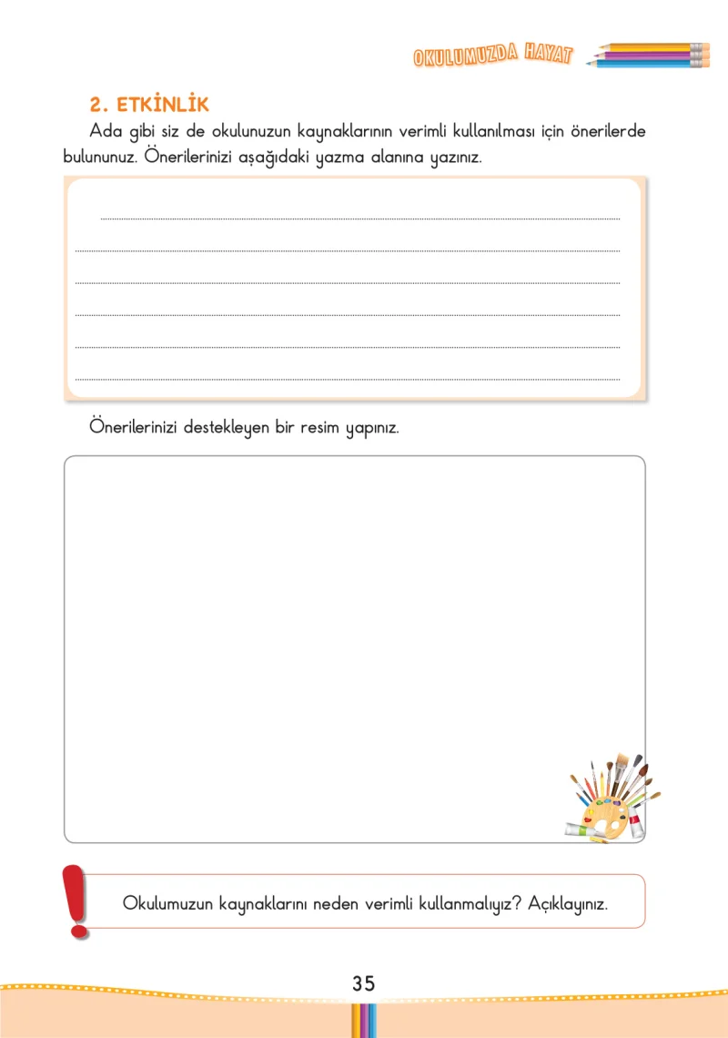 3. Sınıf Hayat Bilgisi Ders Kitabı Cevapları Pasifik Yayınları Sayfa 35