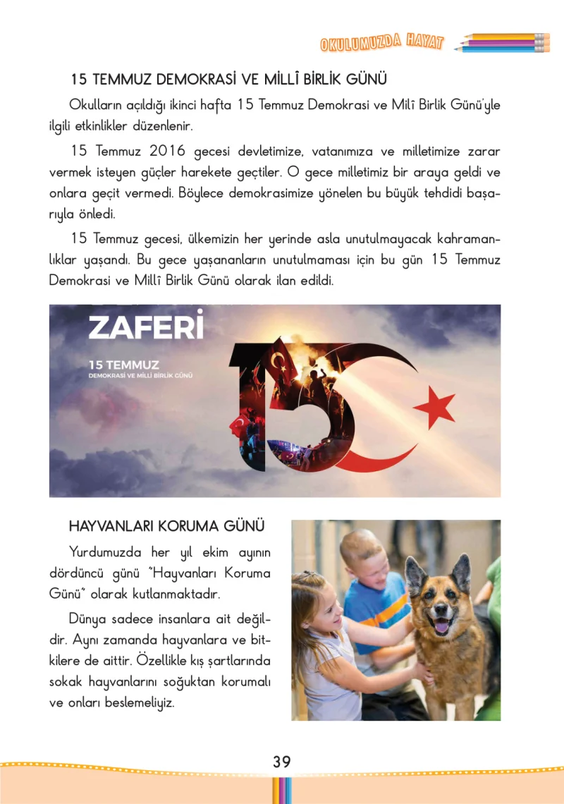 3. Sınıf Hayat Bilgisi Ders Kitabı Cevapları Pasifik Yayınları Sayfa 39