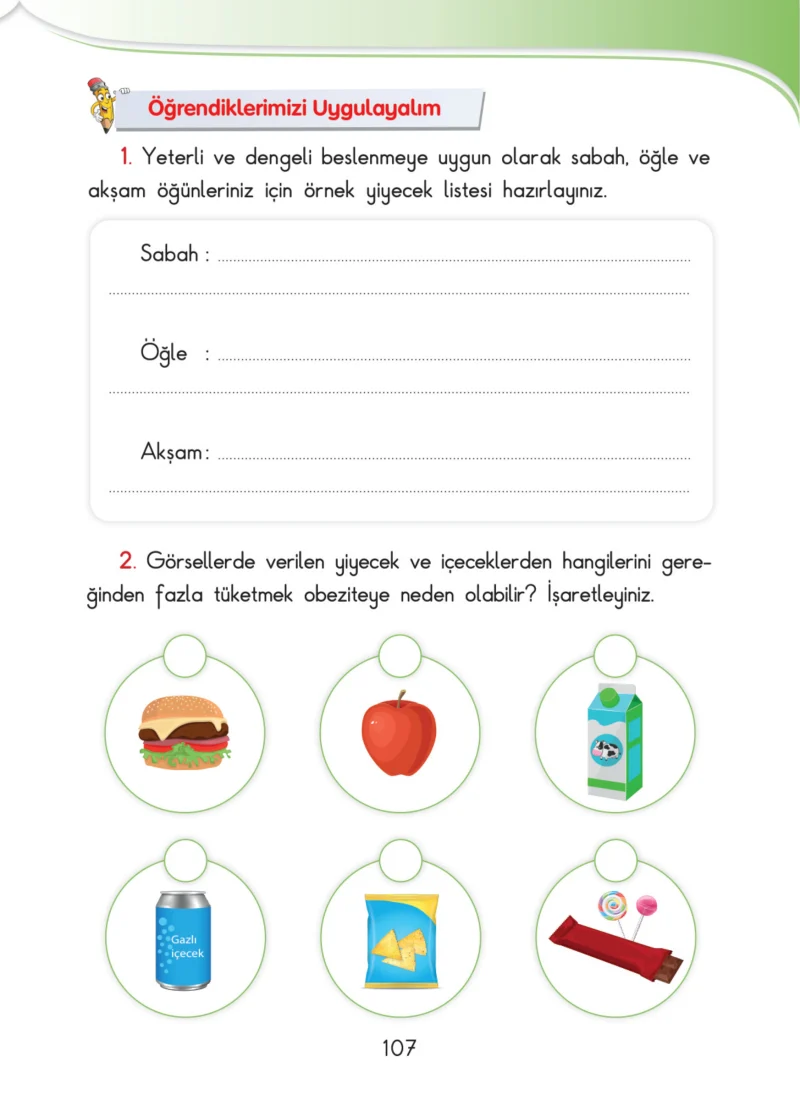 3. Sınıf Hayat Bilgisi Ders Kitabı Cevapları SDR İpekyolu Yayınları Sayfa 107