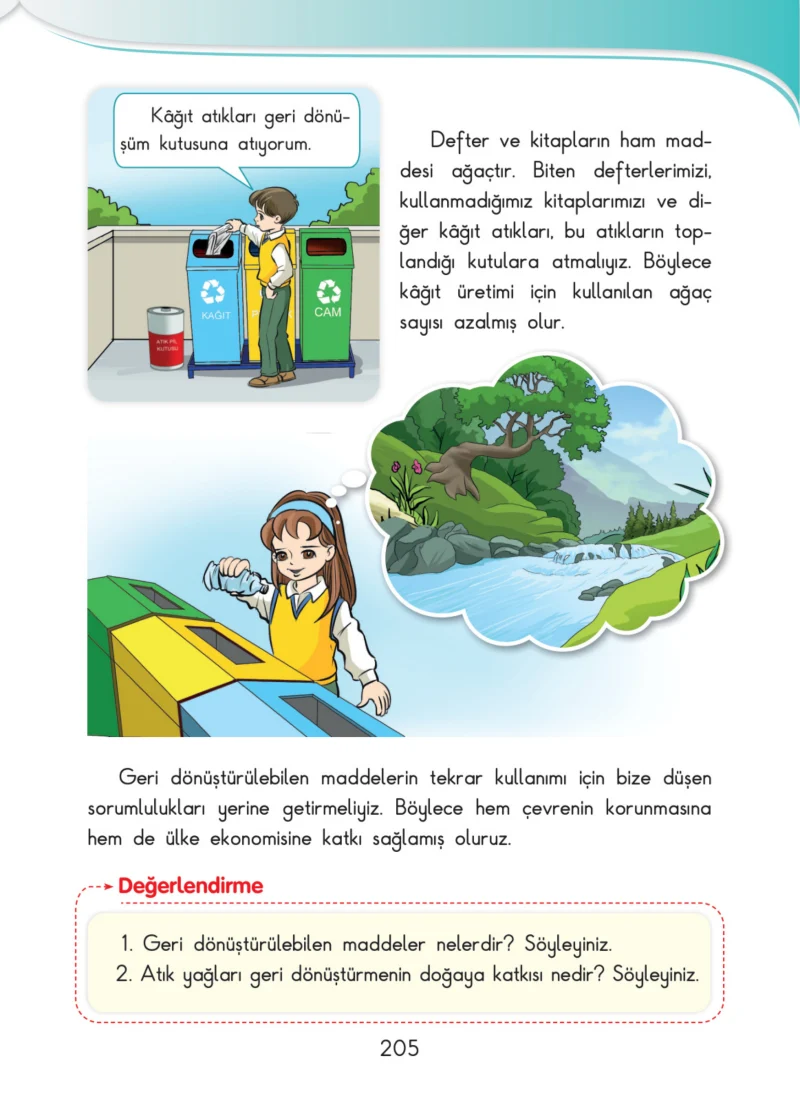 3. Sınıf Hayat Bilgisi Ders Kitabı Cevapları SDR İpekyolu Yayınları Sayfa 205