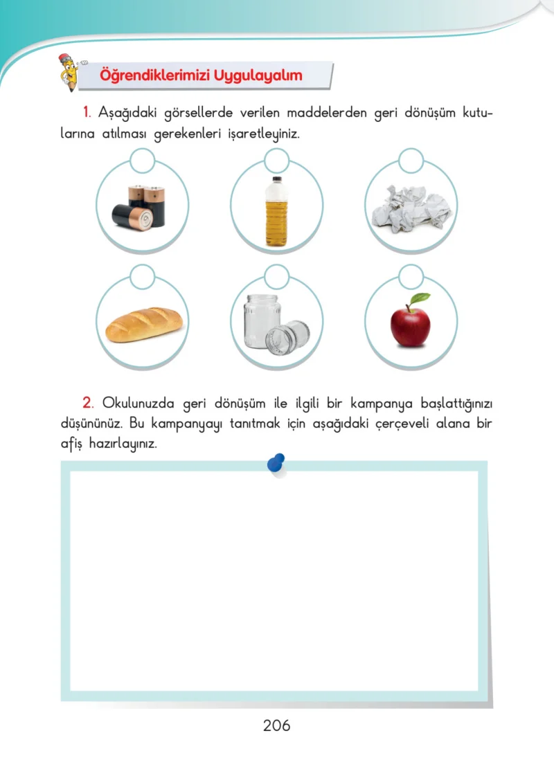 3. Sınıf Hayat Bilgisi Ders Kitabı Cevapları SDR İpekyolu Yayınları Sayfa 206
