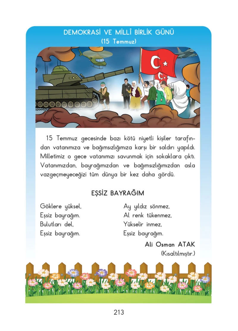 3. Sınıf Hayat Bilgisi Ders Kitabı Cevapları SDR İpekyolu Yayınları Sayfa 213