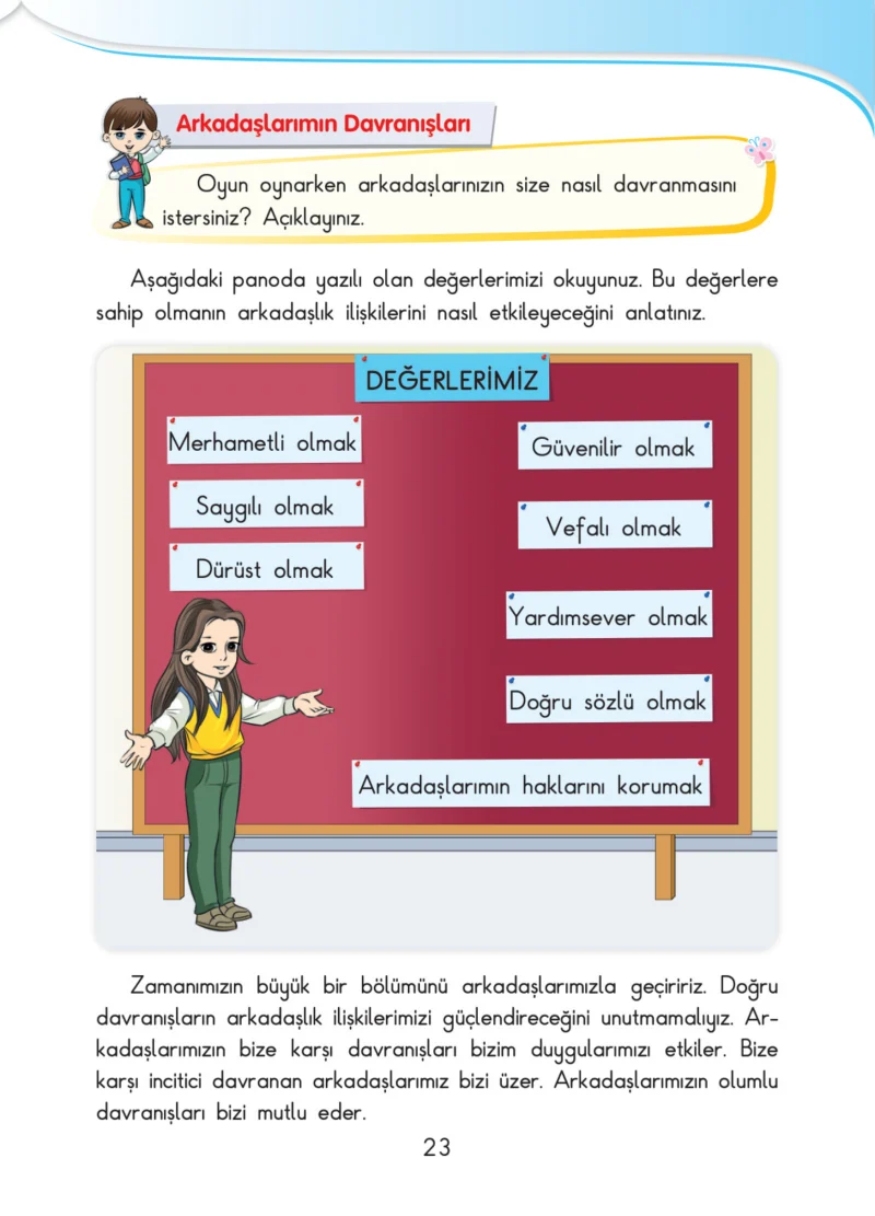 3. Sınıf Hayat Bilgisi Ders Kitabı Cevapları SDR İpekyolu Yayınları Sayfa 23