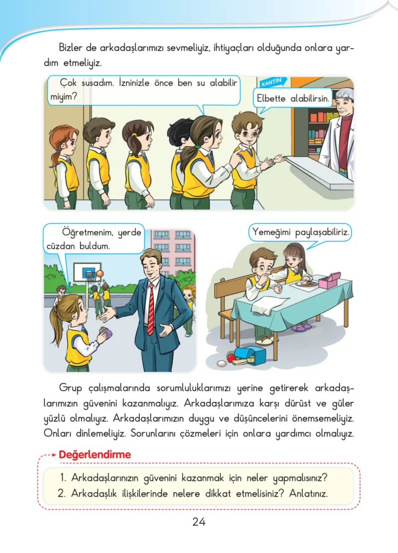 3. Sınıf Hayat Bilgisi Ders Kitabı Cevapları SDR İpekyolu Yayınları Sayfa 24