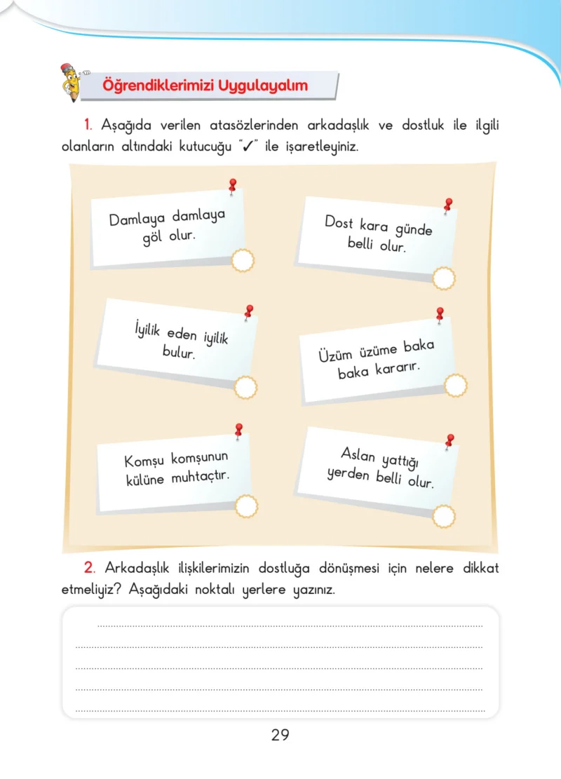 3. Sınıf Hayat Bilgisi Ders Kitabı Cevapları SDR İpekyolu Yayınları Sayfa 29