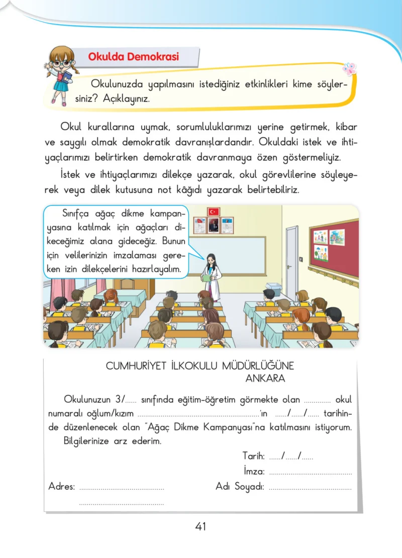 3. Sınıf Hayat Bilgisi Ders Kitabı Cevapları SDR İpekyolu Yayınları Sayfa 41