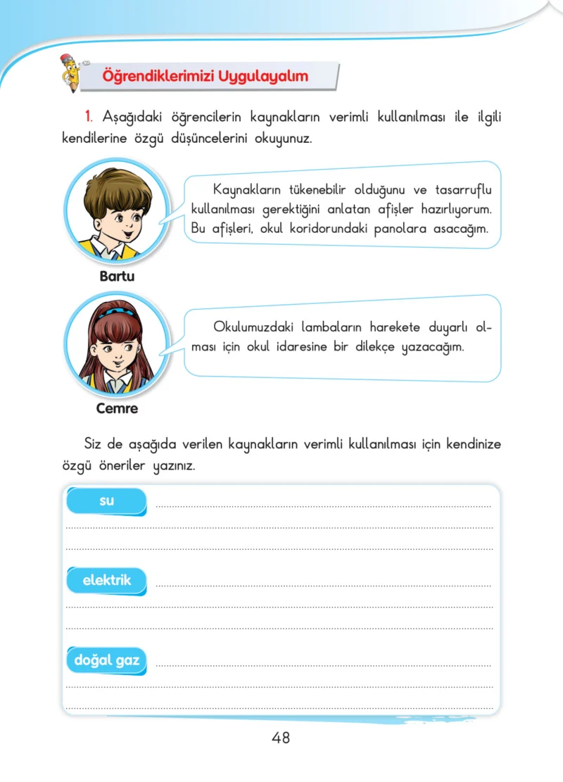 3. Sınıf Hayat Bilgisi Ders Kitabı Cevapları SDR İpekyolu Yayınları Sayfa 48