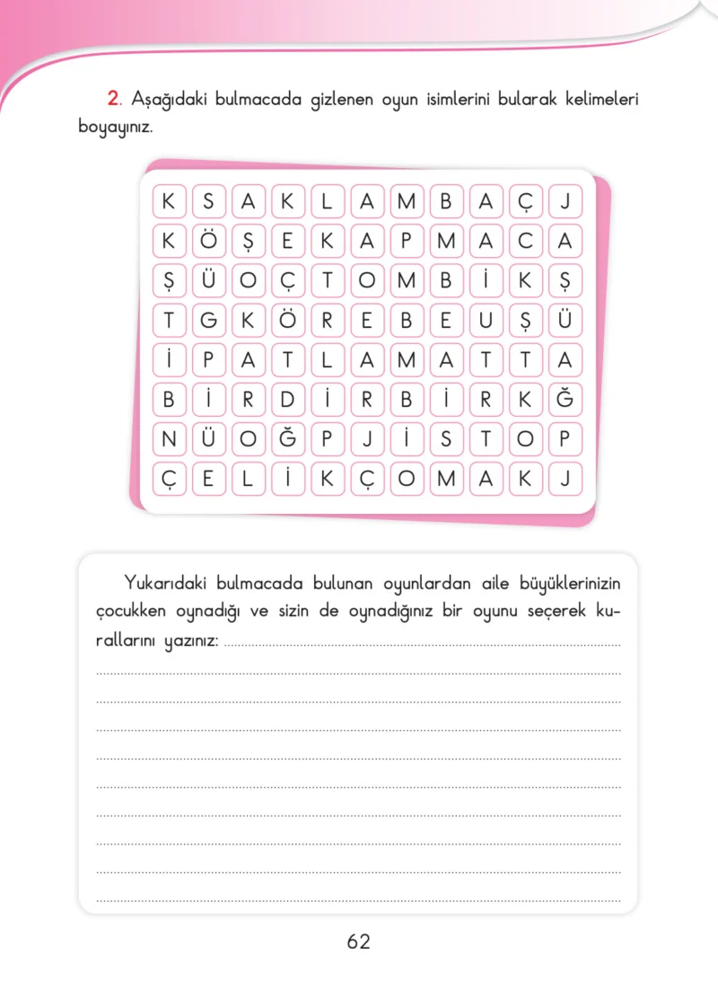 3. Sınıf Hayat Bilgisi Ders Kitabı Cevapları SDR İpekyolu Yayınları Sayfa 62