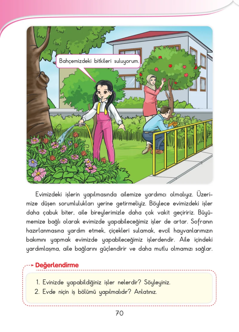 3. Sınıf Hayat Bilgisi Ders Kitabı Cevapları SDR İpekyolu Yayınları Sayfa 70