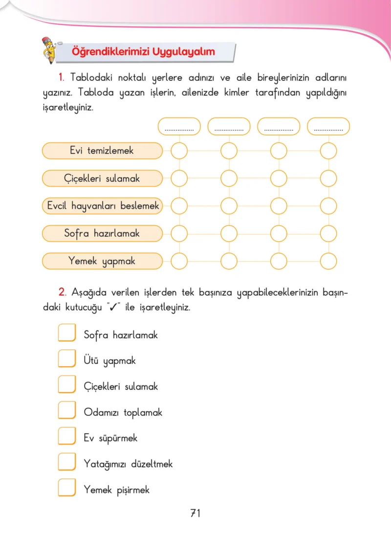 3. Sınıf Hayat Bilgisi Ders Kitabı Cevapları SDR İpekyolu Yayınları Sayfa 71