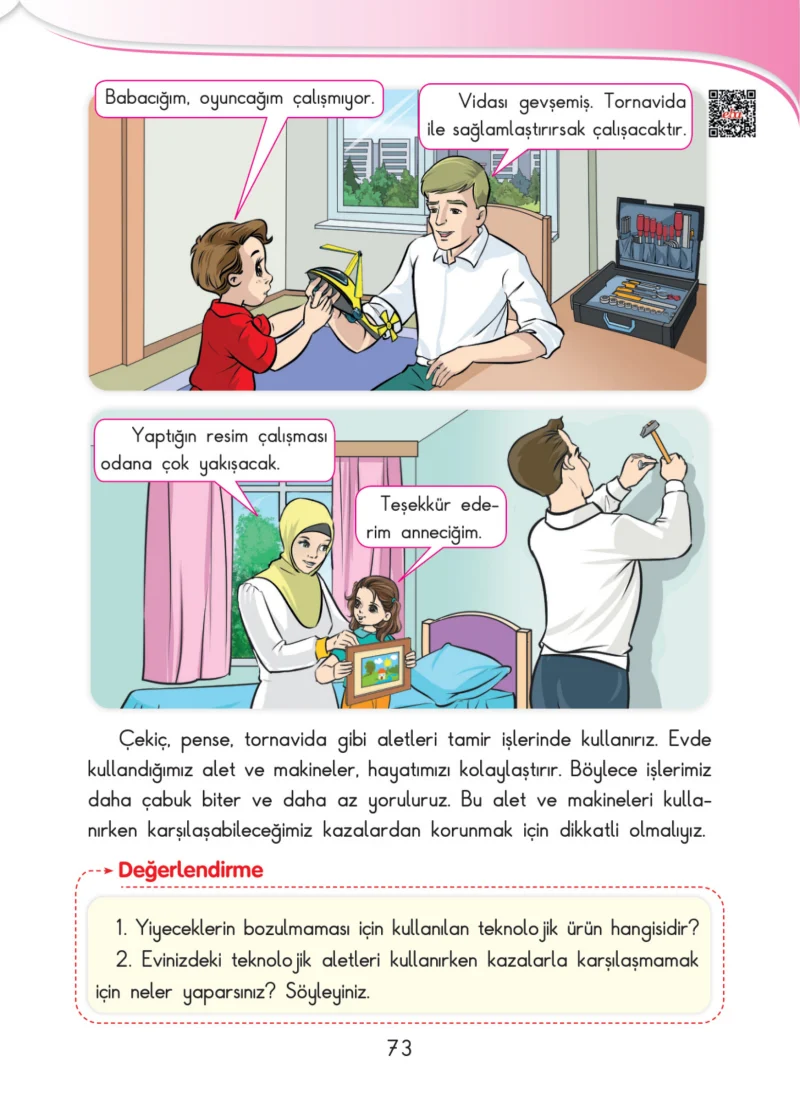 3. Sınıf Hayat Bilgisi Ders Kitabı Cevapları SDR İpekyolu Yayınları Sayfa 73