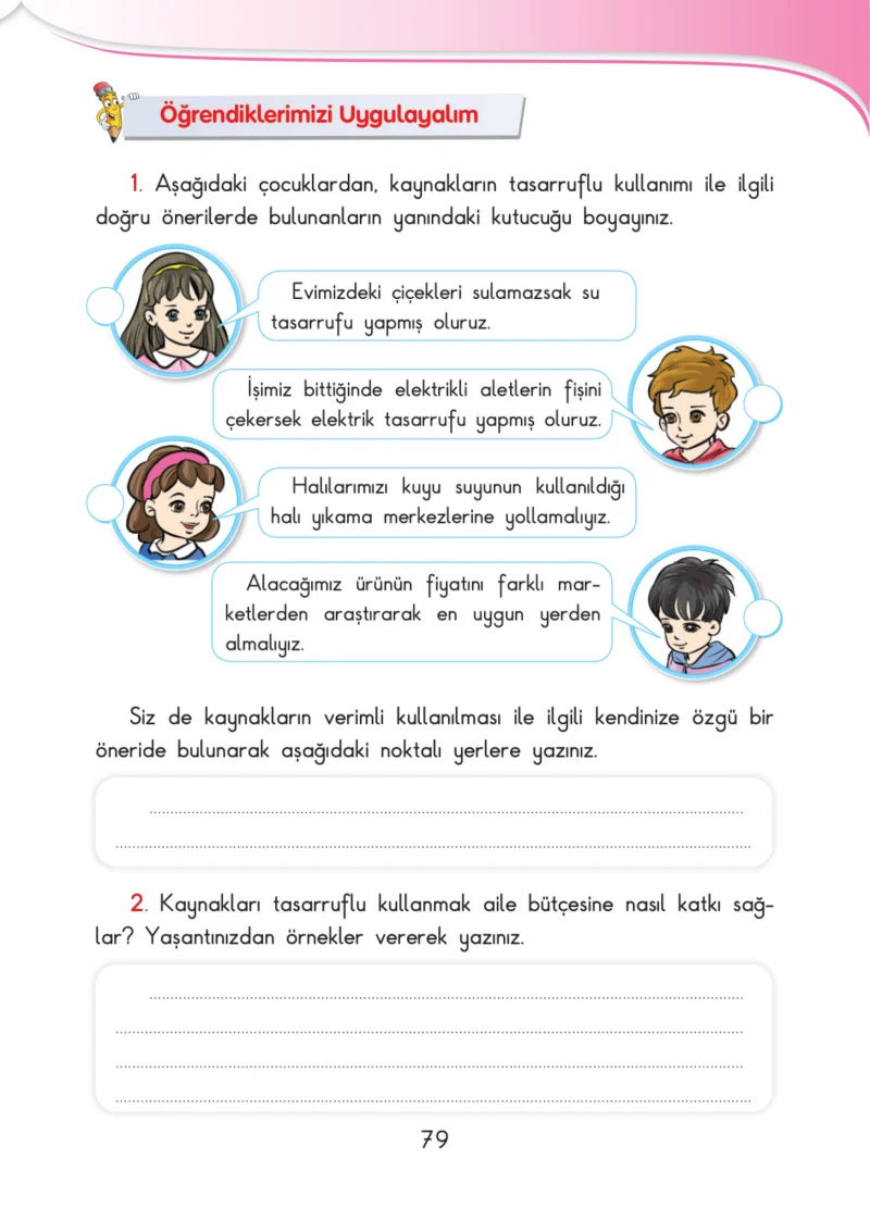 3. Sınıf Hayat Bilgisi Ders Kitabı Cevapları SDR İpekyolu Yayınları Sayfa 79