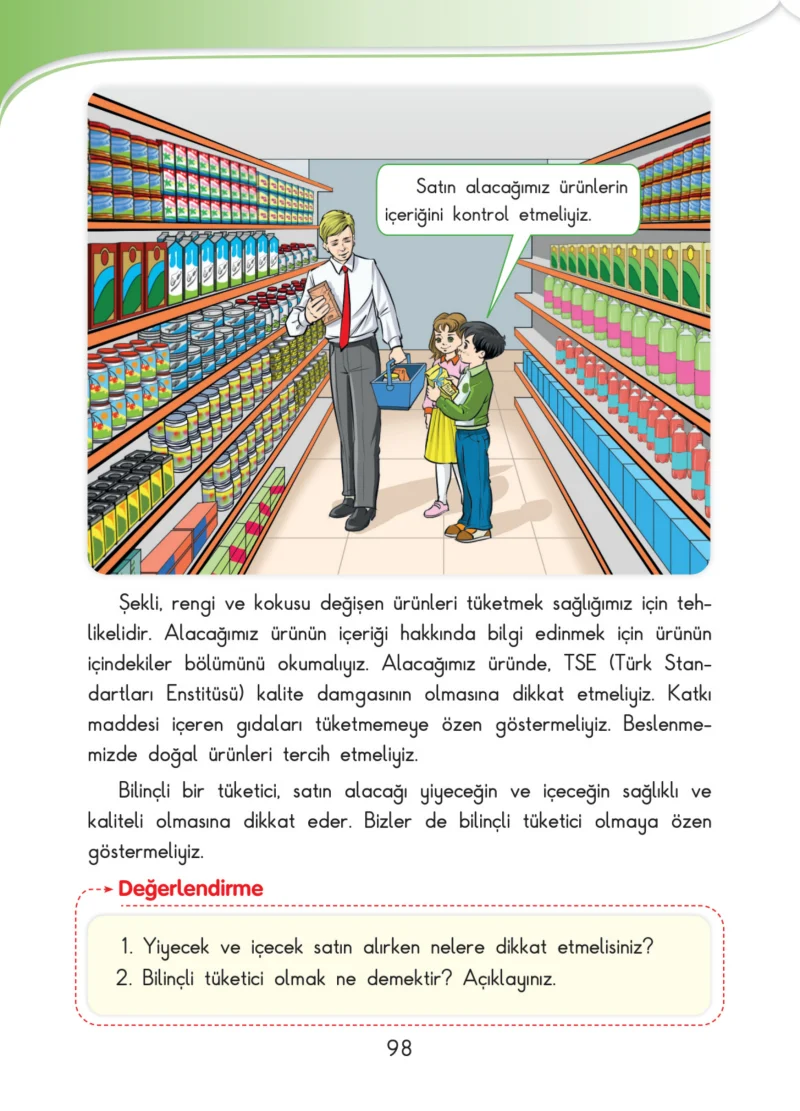 3. Sınıf Hayat Bilgisi Ders Kitabı Cevapları SDR İpekyolu Yayınları Sayfa 98