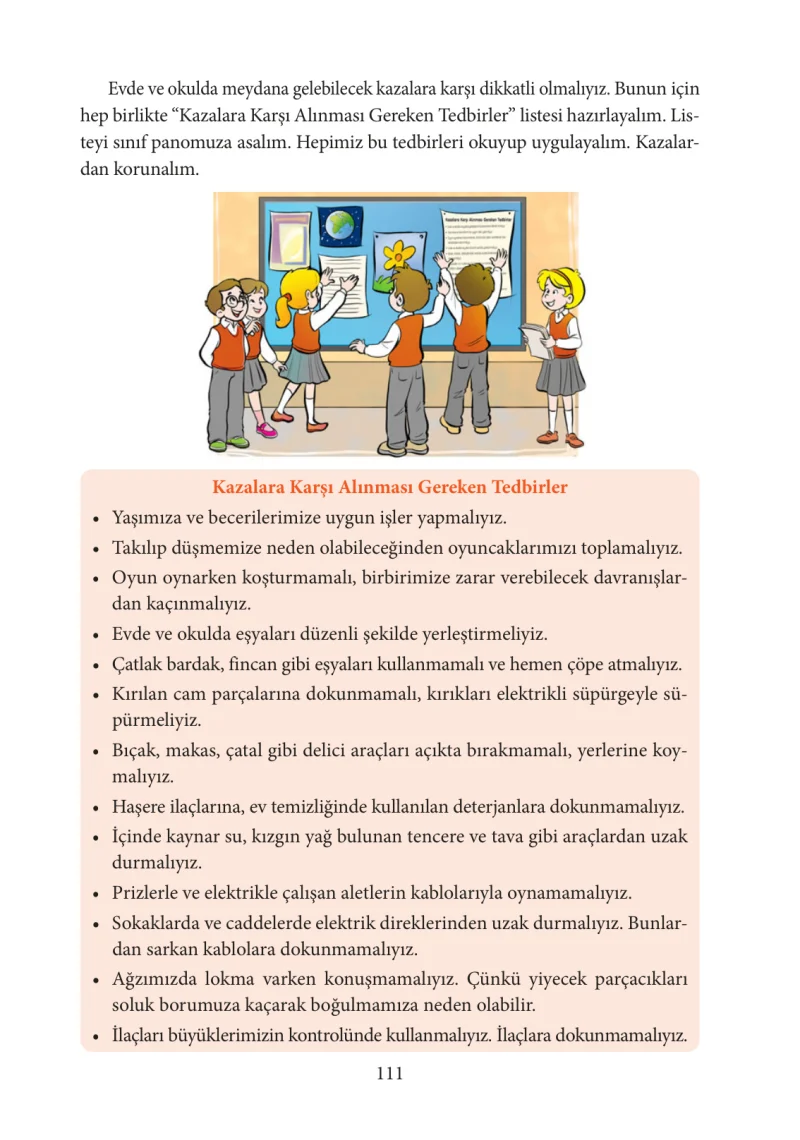 3. Sınıf Hayat Bilgisi Ders Kitabı Cevapları Tuna Yayınları Sayfa 111