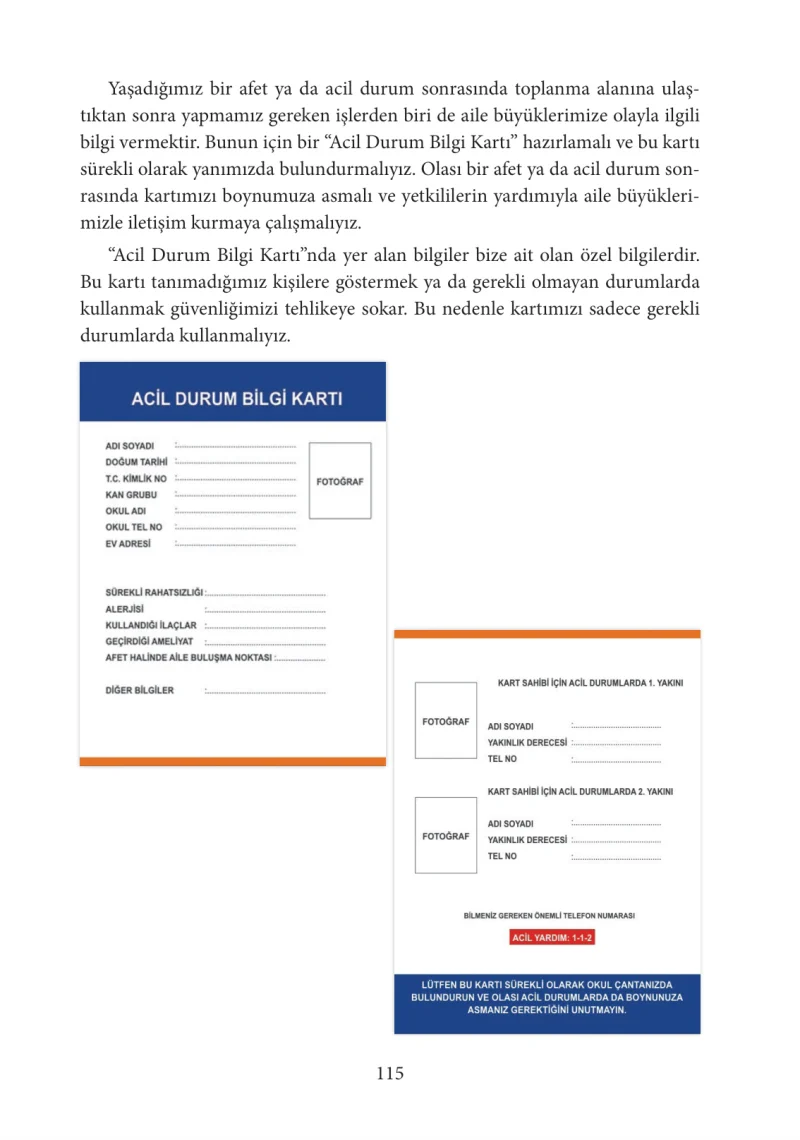 3. Sınıf Hayat Bilgisi Ders Kitabı Cevapları Tuna Yayınları Sayfa 115