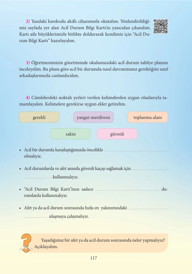 3. Sınıf Hayat Bilgisi Ders Kitabı Cevapları Tuna Yayınları Sayfa 117