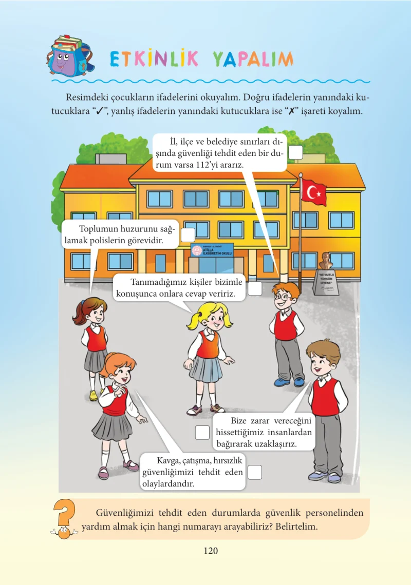3. Sınıf Hayat Bilgisi Ders Kitabı Cevapları Tuna Yayınları Sayfa 120